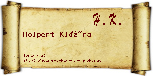 Holpert Klára névjegykártya